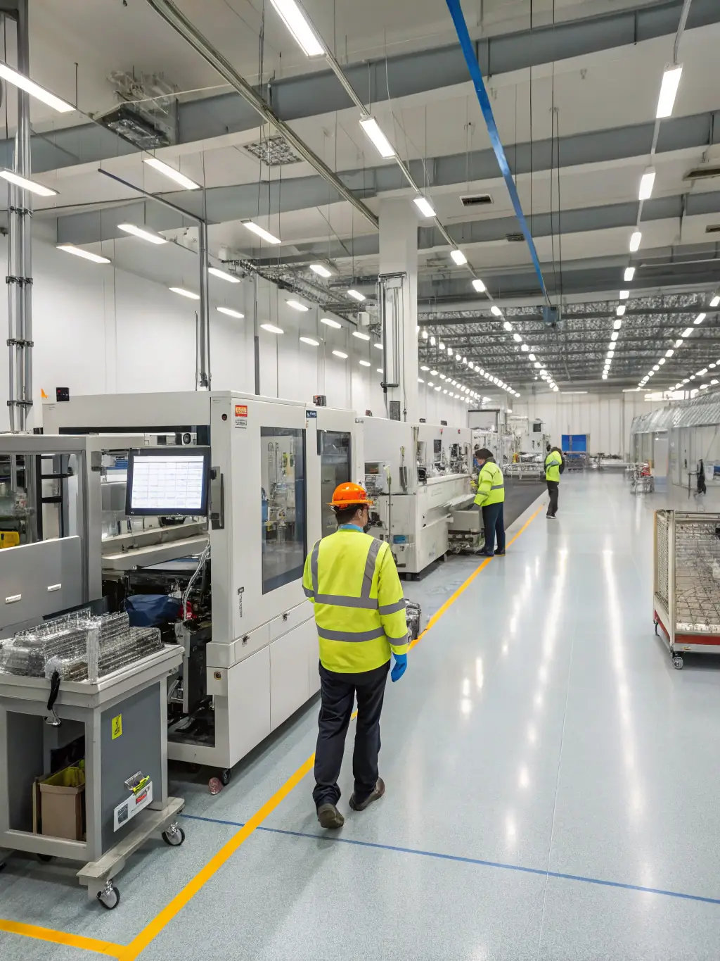 A close-up shot of a new piece of equipment in a manufacturing facility, highlighting the importance of equipment financing for business growth.
